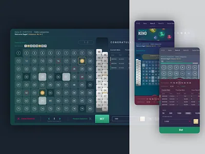 Keno Web Application application bet betting lottery product ui ux web design website