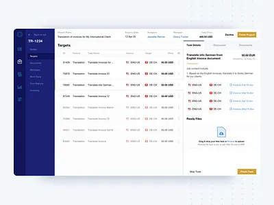 Tasks list on project page account daily ui dashboard freelance platform list list view listing listings panel panel edit project project management project page projects sidebar sidebar edit spreadsheet table user experience ux