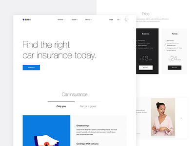 Landing Page - BoldLife (Page Car) animation clean colors design illustration landing minimal ui ux website