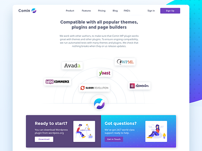 Comin landing page affiliate colorful comin content ecommerce landing marketing monetize plugin system tools uiux web widget wordpress