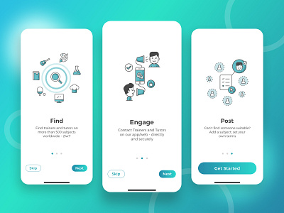 Tueetor Onboarding Screen app design design education app educational illustrations onboarding ui ui design user experience user interface design walktrough