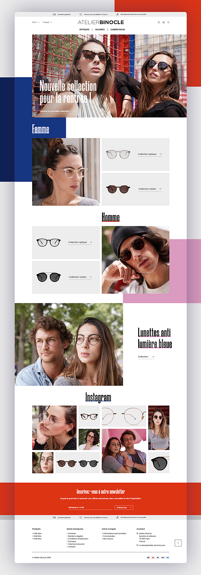 Atelier Binocle website app concept design ecommerce ecommerce app ecommerce design ecommerce shop glasses ui ux web website