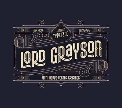 Lord Grayson font and template alphabet decorative design font lettering style type typeface vector vintage