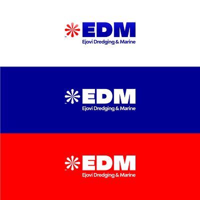 The EDM Dredging and Marine brand identity design branding design icon logo minimal typography