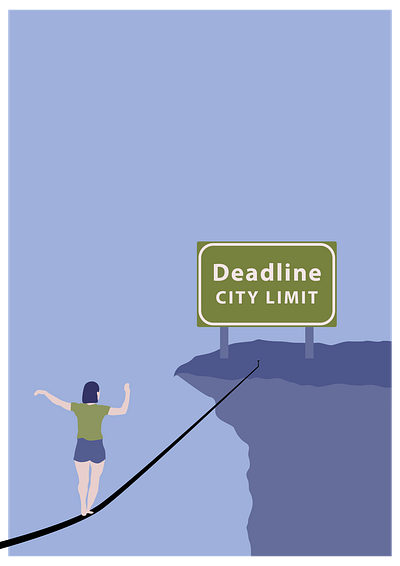 Deadline City Limit deadline design flat design illustration illustrator poster poster design procrastination simple design student work vector