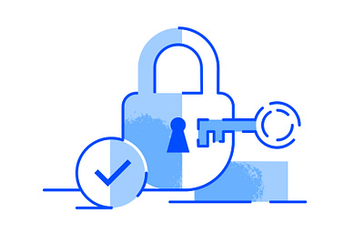 reset password 2d affinity designer blue flat illustration key line linear lock padlock reset password vector