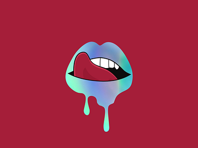 Holographic Lips Sticker face hologram holographic holography illustration lips minimal modern oldschool sticker stickermule