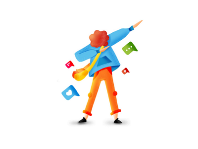 Social Dab 2020 challenge character dribbble gradient illustration illustrator instagram new procreate top 10 trend ui weekly