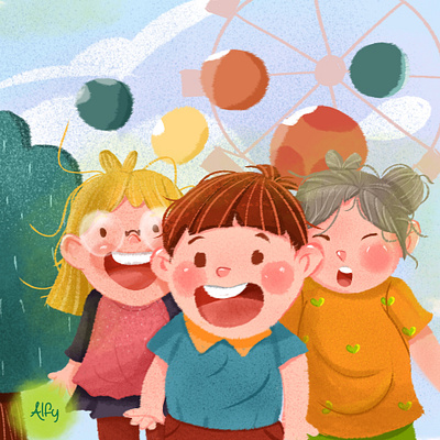 happy kids character children design illustration illustrator kids