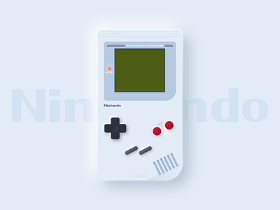 Neumorphic Nintendo Game Boy 2020 design 2020 trends cards clean clean design design freebie game gaming geek interface mario model neumorphic neumorphism nintendo nintendo gameboy photoshop uitrends white