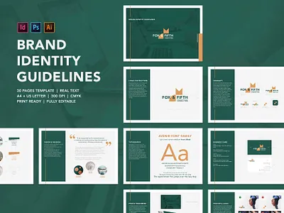 Brand Identity Guidelines Template brand brand design brand identity branding customizable design design process graphic guidelines layout logo logo design logotype manual styleguide template