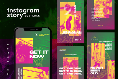 [Duotone] Instagram Stories template advertising branding design girl hypebeast illustration instagram instagram stories instagram template layout logo modern social media social media design social media pack social media templates template template ui youth