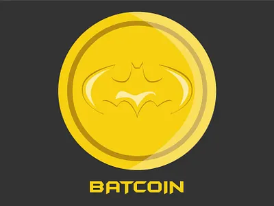 The Batcoin batman bitcoin dribbble best shot dribbbleweeklywarmup flat design funny illustration illustration illustration art illustration design illustrator joke personal project pun vector art