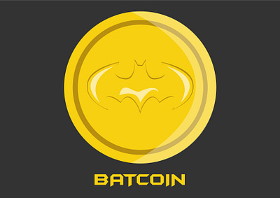 The Batcoin batman bitcoin dribbble best shot dribbbleweeklywarmup flat design funny illustration illustration illustration art illustration design illustrator joke personal project pun vector art