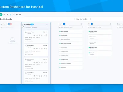 Dashboard for Hospital appointment blue color dashboard drag and drop green grey hospital iconography icons interface design modern responsive typography ui uiux user experience user interface ux