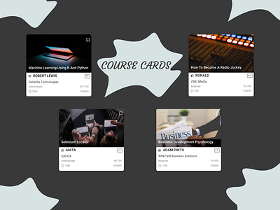 Course Cards adobe xd design ui ux