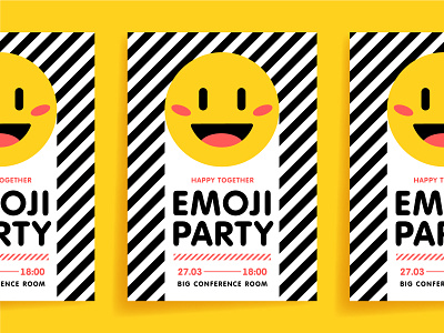 Emoji party emoji graphic design party poster