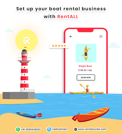 RentALL - Boat Rental Script design ui