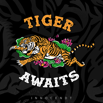 Tiger Awaits artwork design illustration tshirtdesign