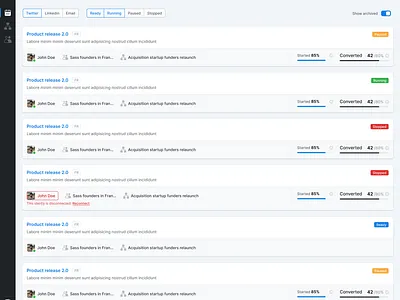 campaigns dashboard ui ux