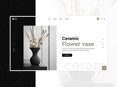 Vase - Home page branding ceramic creative design flower herosection landingpage slider typography uiux vase webpage website