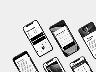 Mobile website Version for Business center architecture black and white business clean design minimal mobile modern monochrome property rent ui version website