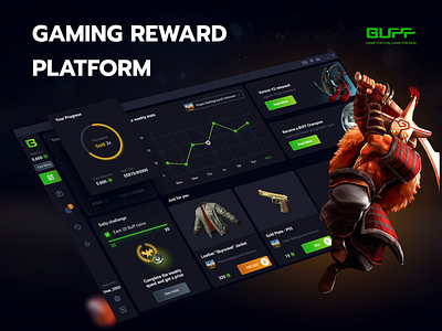 Buff games - redesign of the app - reward platform animated animation applicaiton csgo design dota2 gaming app platform reward ui ux