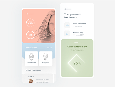 Aesthetic Treatments Mobile 3d app c4d clean design flat ios mobile ui ux