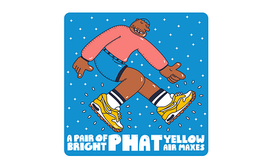Bright Phat Yellow Air Maxes - Illustration drawing illustration sneakers typogaphy