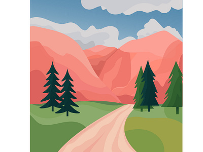 Mountain design flat illustration vector