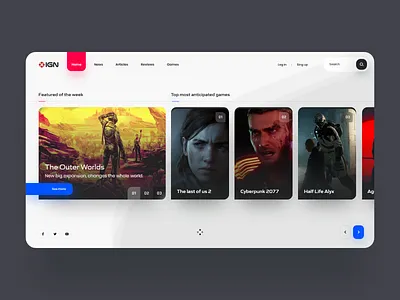 IGN Desktop Design - Home ๐ฎ clean design desktop fullscreen games design interface interfaces landing minimal orizon ui ux videogames web webdesign