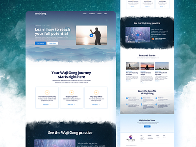 Wuji Gong - Tai Chi for enlightenment Website Design alchemy calm clean clouds cosmic design health homepage meditation minimal mountains self love soul space tai chi website wordpress wuji gong yinyang yoga app