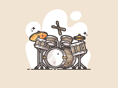 Drum Set adobe art cartoon clean color creative designer dribbble drums flat graphic graphic design illustration illustrator instrument modern music portfolio shot simple