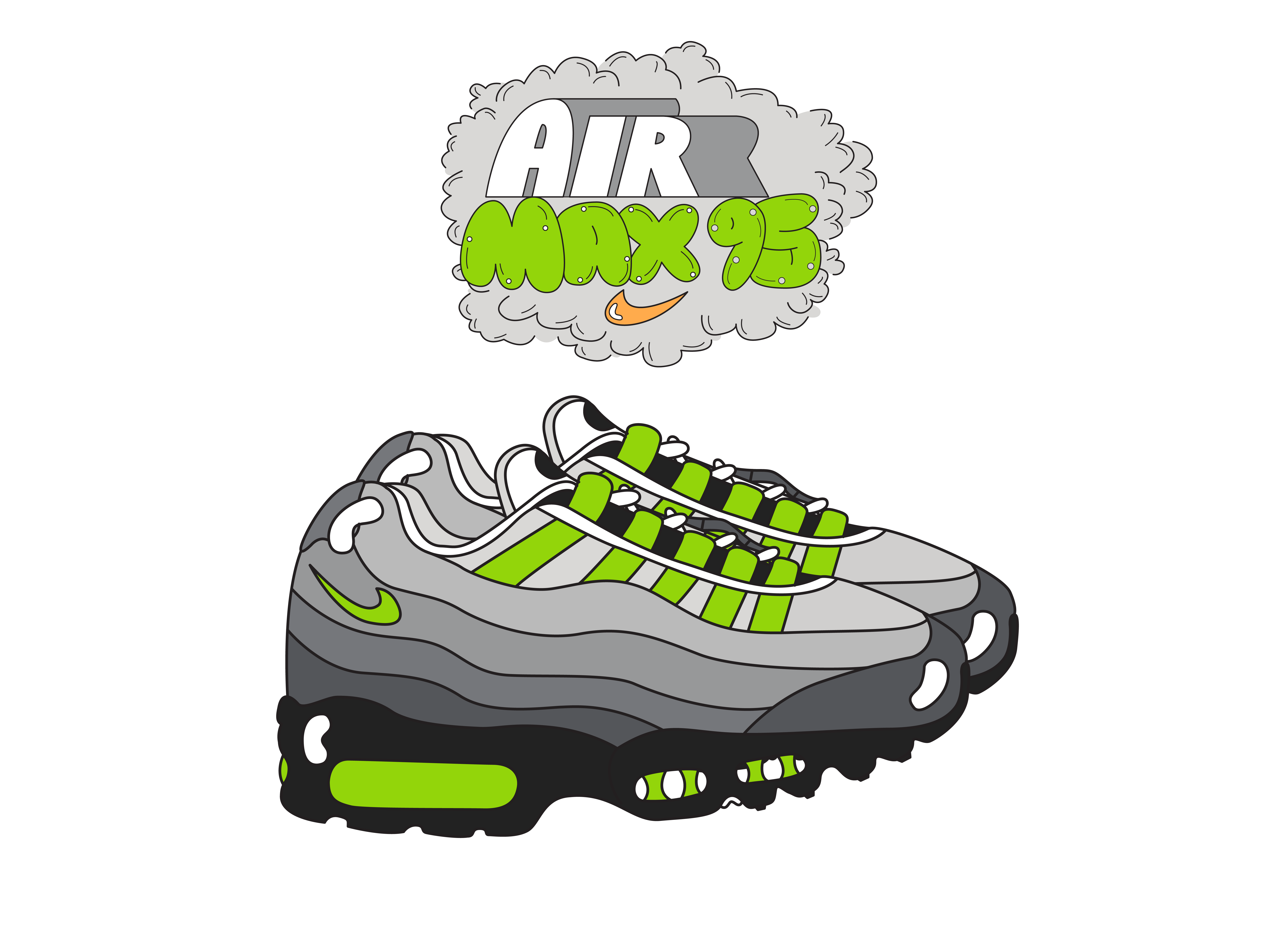 nike air max 95 drawing