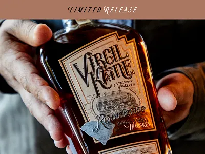 Roundhouse Label Design bourbon foil illustration label label design lettering packaging photography spirits train whiskey