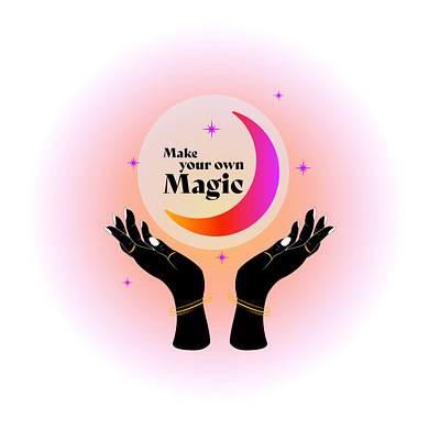 Make your own magic create creative design dream illustration magic magical nature neon spell vector witch