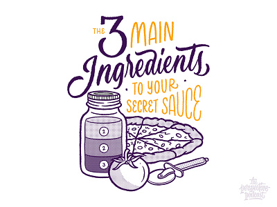 Secret Sauce Illustration & Lettering art design drawing hand lettering handdrawn illustration lettering podcast procreate typography