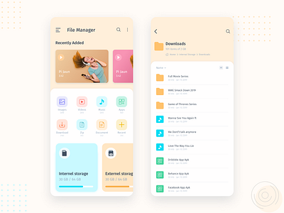 File Manager App animation app design clean file manager illustration minimal music ui ux ux design video