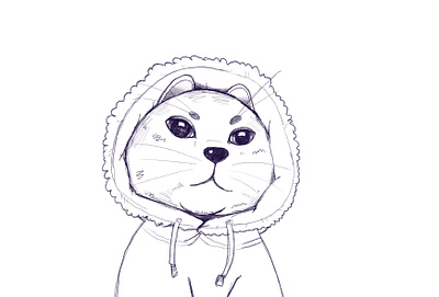 MRT Sketch 7 2d 2d art cat cute design drawing face illustration indentity jacket sketching