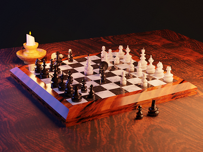 Low poly chess 3d 3d art blender illustration