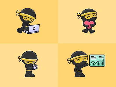 Ninja Character Poses character character animation character design character illustration character pose characterdesign characters colourful cute illustration illustration art mascot mascot character mascot design ninja ninja illustration ninja mascot logo design ninjas pose poses