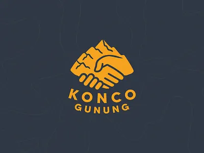 Konco Gunung brand design hand handshake konco gunung logo mountain nature outdoor logo pal youtube channel
