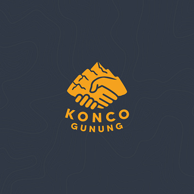 Konco Gunung brand design hand handshake konco gunung logo mountain nature outdoor logo pal youtube channel