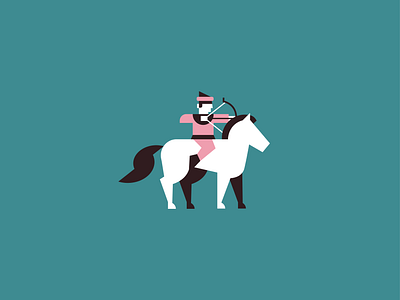 Archer 2d archer arrow bow brand branding flat geometric horse horse logo horses icon identity king logodesign man medieval minimal shape warrior