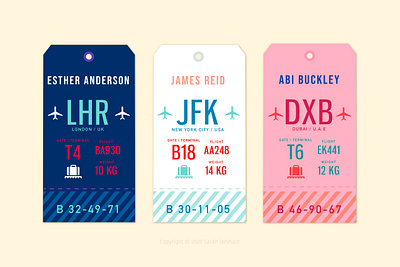 Luggage Tags creative design digital graphic design illustration luggage tags personalised tags travel