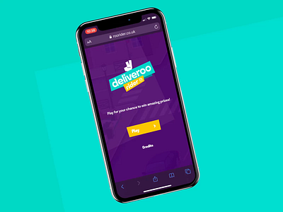 Deliveroo Rider #1 - Mobile Game 🛵🌮 animation art direction art direction design branding concept delivery app fun game game art illustration interaction interface mobile mobile first mobile ui purple turquoise typography ui design ux design