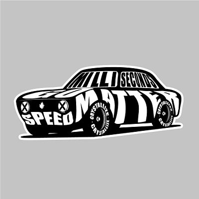 Bring the speed! branding car design fast illustration race racing sticker typogaphy