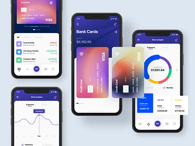 Mobile Bank App bank bank app card colors design ios mobile ui uiux