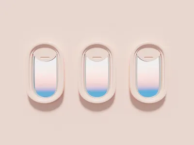 Airplane Window 3d airplane branding illustration pastel pink plane