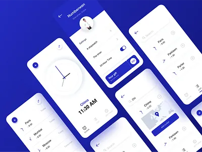 An alarm clock app alarm app branding clock app date design icon ios mobile product design settings time timer ui uigiants user interface watch 极简主义